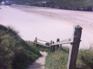 Bedruthan steps to beach