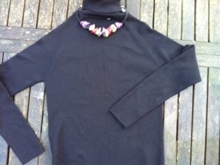 Charity black turtleneck necklace