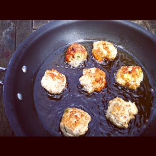 Meatballs cooking