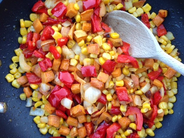 succotash-with-sweet-corn-red-peppers-onions-and-roasted-sweet-potatoes
