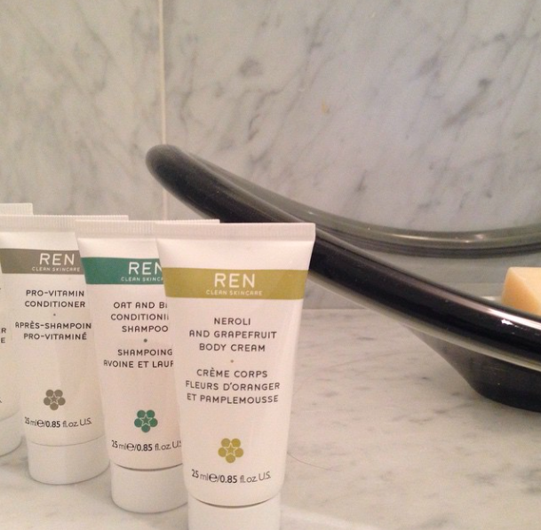 These REN toiletries were waiting for me At The Chapel. Perfect for a long leisurely bath in the freestanding tub. #relax