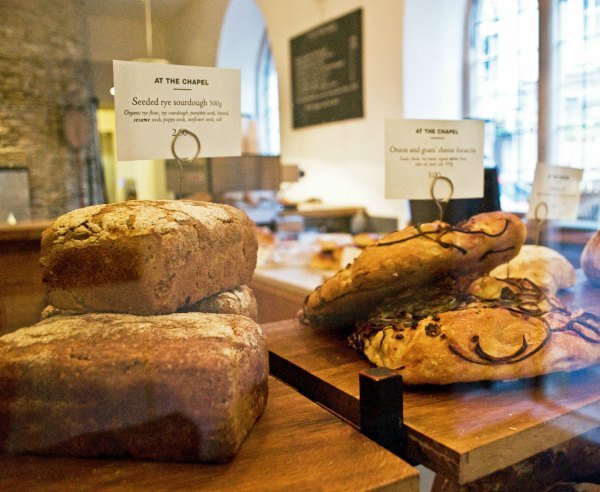 The bakery At The Chapel is very popular with locals. If you stay there, a freshly baked croissant is waiting outside your door in the morning.