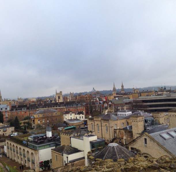 The view from the top of Oxford Castle