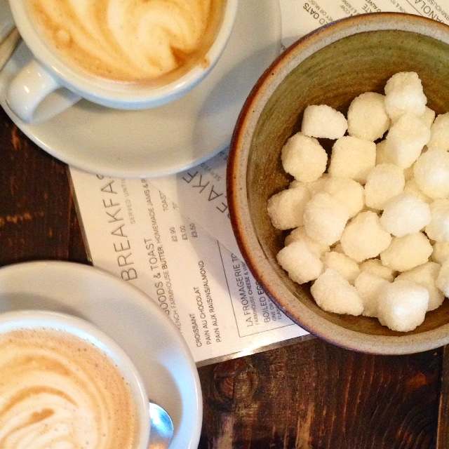 A cappuccino at La Fromagerie Cafe in Marleybone is the perfect way to start the day after a night out with friends