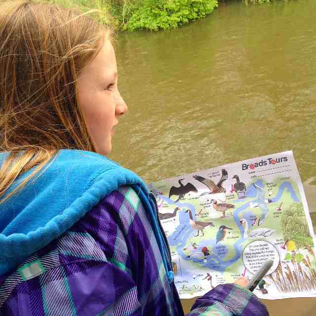 The girls had fun playing 'spot the heron'! Broads Tours has and activity sheet where you can tick off all the wildlife you see!