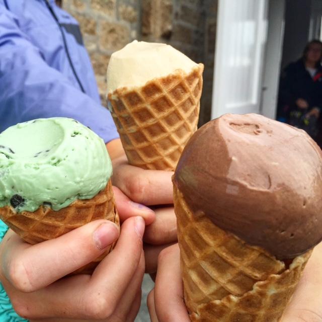 Scilly cows make the best ice cream! Salted Carmel, mint choc chip and chocolate ice cream from #TroyTown Farms in #StAgnes 