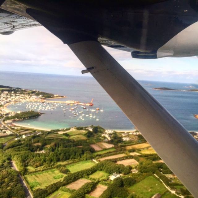 The view from Skybus leaving St Mary's in the Islands of Scilly