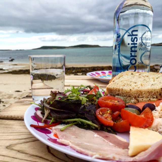 We preordered a picnic from our hotel and took it on a day out on Tresco. Once found a deserted beach to have lunch.
