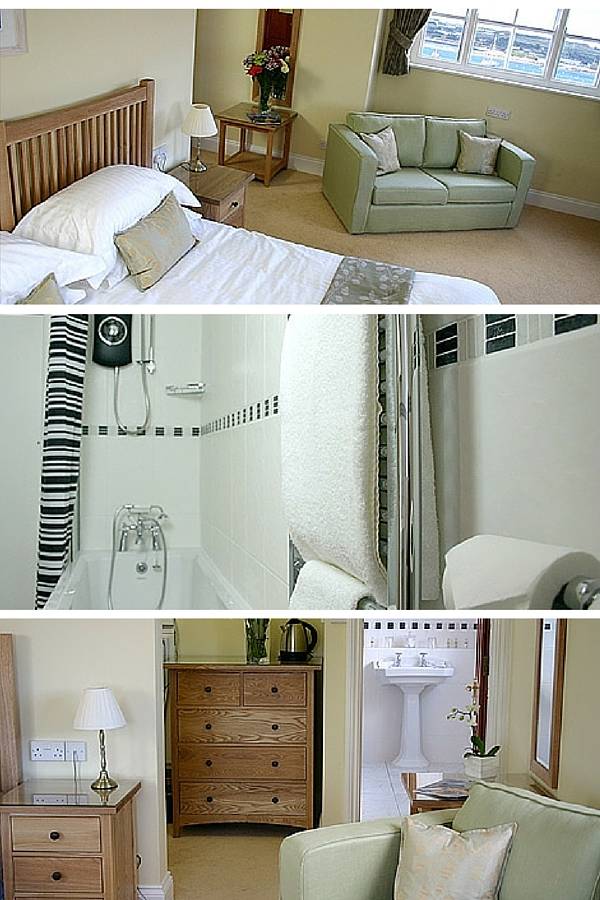 The superior rooms at Tregarthen's are light and airy and extra spacious with a sofa bed. Many have dramatic sea views.