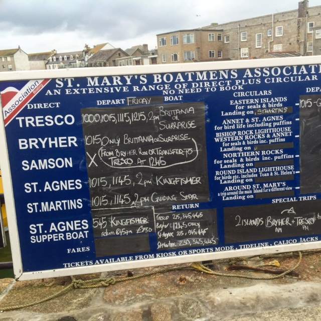 Life in the Scilly Isles revolves around the daily boat schedules to and from the main Islands. Just turn and pick which one you want to visit! No need to book! 