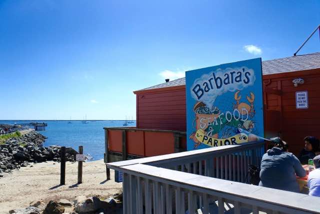 There are several places to eat, including Barbara's Fish