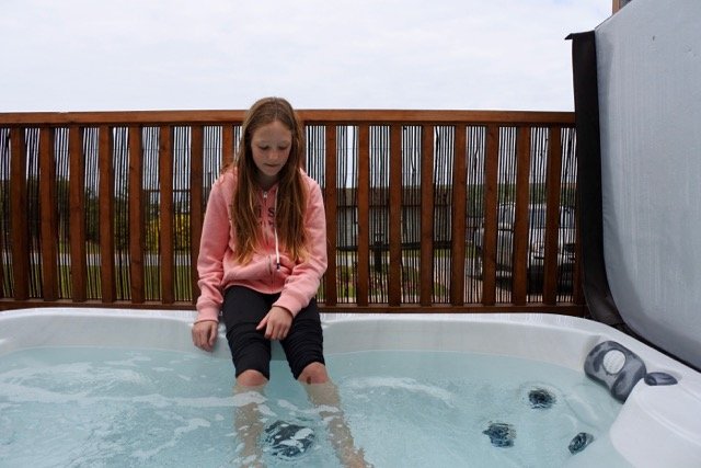 Checking out the jacuzzi!