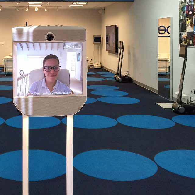 Staffed entirely by robots, the Beam Store's employees are located in remotely in locations around the work and operate robots equipped with screens, speakers and wheels that allow for full mobility and conversation