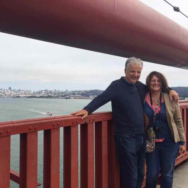 Mr and Mrs Modern on our walk over the Golden Gate Bridge. If you go make sure to wear layers as it can get very windy!!